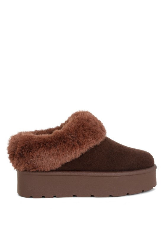 Aniso Faux Fur Slip On Snow Boots - FamilyClothes