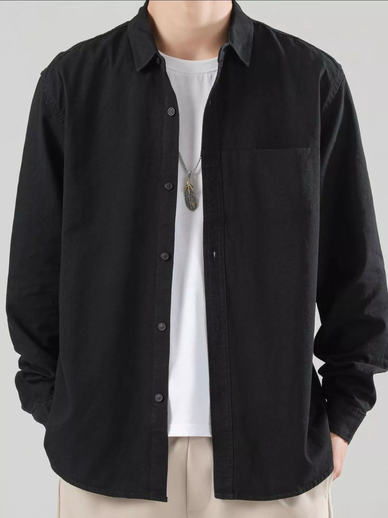 Men's Full Size Button-Up Casual Shirt Plus Size - FamilyClothes