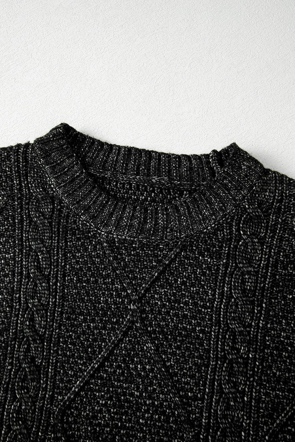 Coffee Twist Cable Knit Drop Shoulder Loose Fit Sweater Dress Shewin
