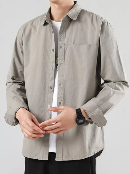 Men's Full Size Button-Up Casual Shirt Plus Size - FamilyClothes