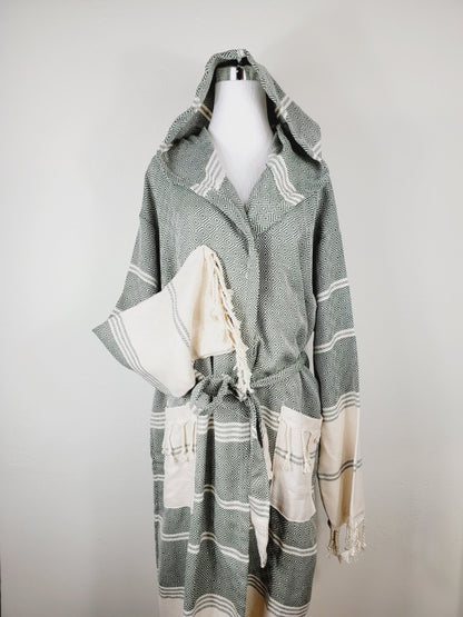 Unisex Beach Spa Robe with Pockets - Dark Color - FamilyClothes