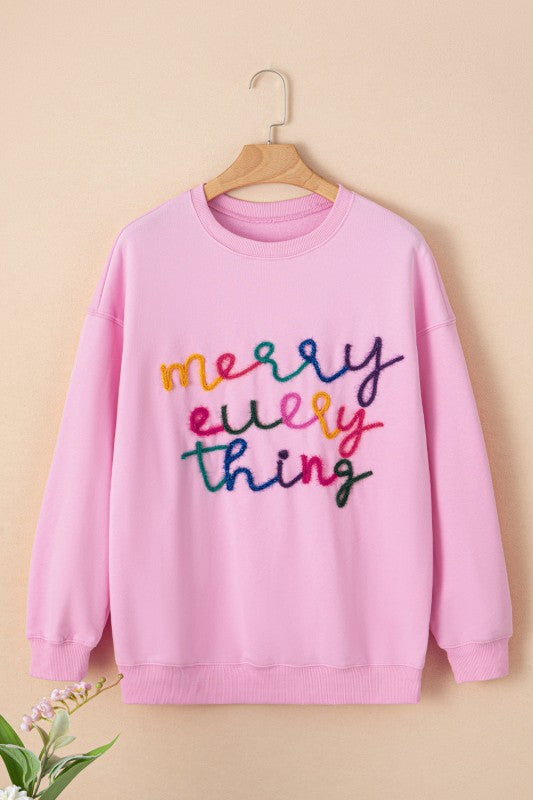 Christmas Merry Every Thing Tinsel Sweatshirt - FamilyClothes