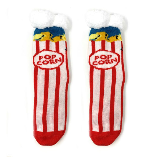 Kids Sherpa Slipper Sock - Box o' Popcorn - FamilyClothes