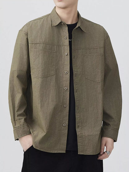 Men's Plus Size Button Up Long Sleeve Shirt - FamilyClothes