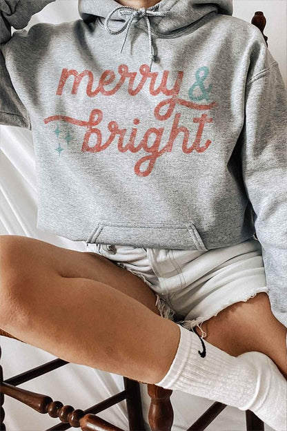 Merry and Bright Plus Size Graphic Hoodie - FamilyClothes