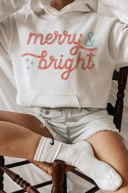 Merry and Bright Plus Size Graphic Hoodie - FamilyClothes
