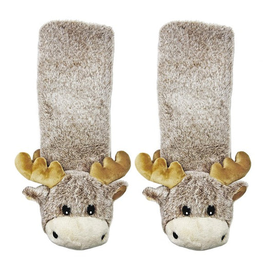 Moose Up - Kids' Plush Animal Slipper Socks - FamilyClothes