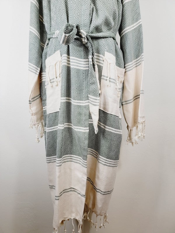 Unisex Beach Spa Robe with Pockets - Dark Color - FamilyClothes