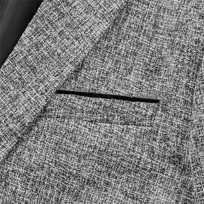 Men's Casual 1 Button Heathered Blazer Jacket - FamilyClothes