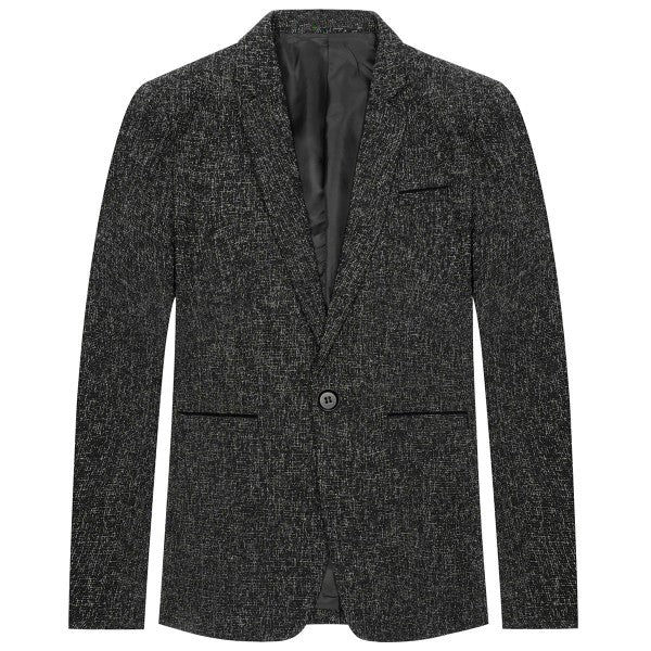 Men's Casual 1 Button Heathered Blazer Jacket - FamilyClothes