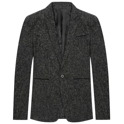 Men's Casual 1 Button Heathered Blazer Jacket - FamilyClothes