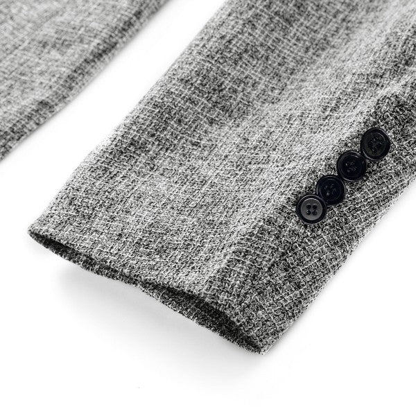 Men's Casual 1 Button Heathered Blazer Jacket - FamilyClothes