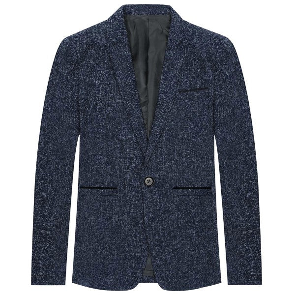 Men's Casual 1 Button Heathered Blazer Jacket - FamilyClothes