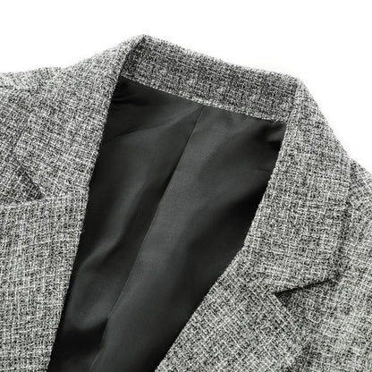 Men's Casual 1 Button Heathered Blazer Jacket - FamilyClothes