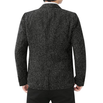 Men's Casual 1 Button Heathered Blazer Jacket - FamilyClothes