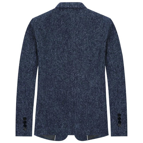 Men's Casual 1 Button Heathered Blazer Jacket - FamilyClothes
