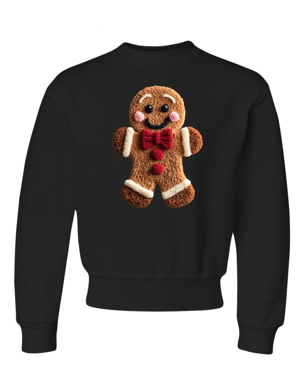 Latch Hook Youth Gingerbread Graphic Sweatshirt for Cozy Holiday Style - FamilyClothes