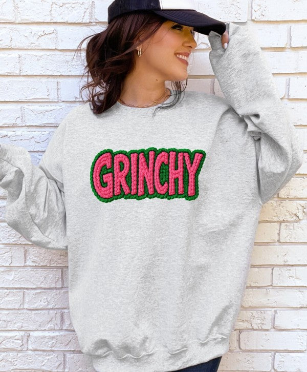 Grinchy Latch Work Graphic Sweatshirt - FamilyClothes