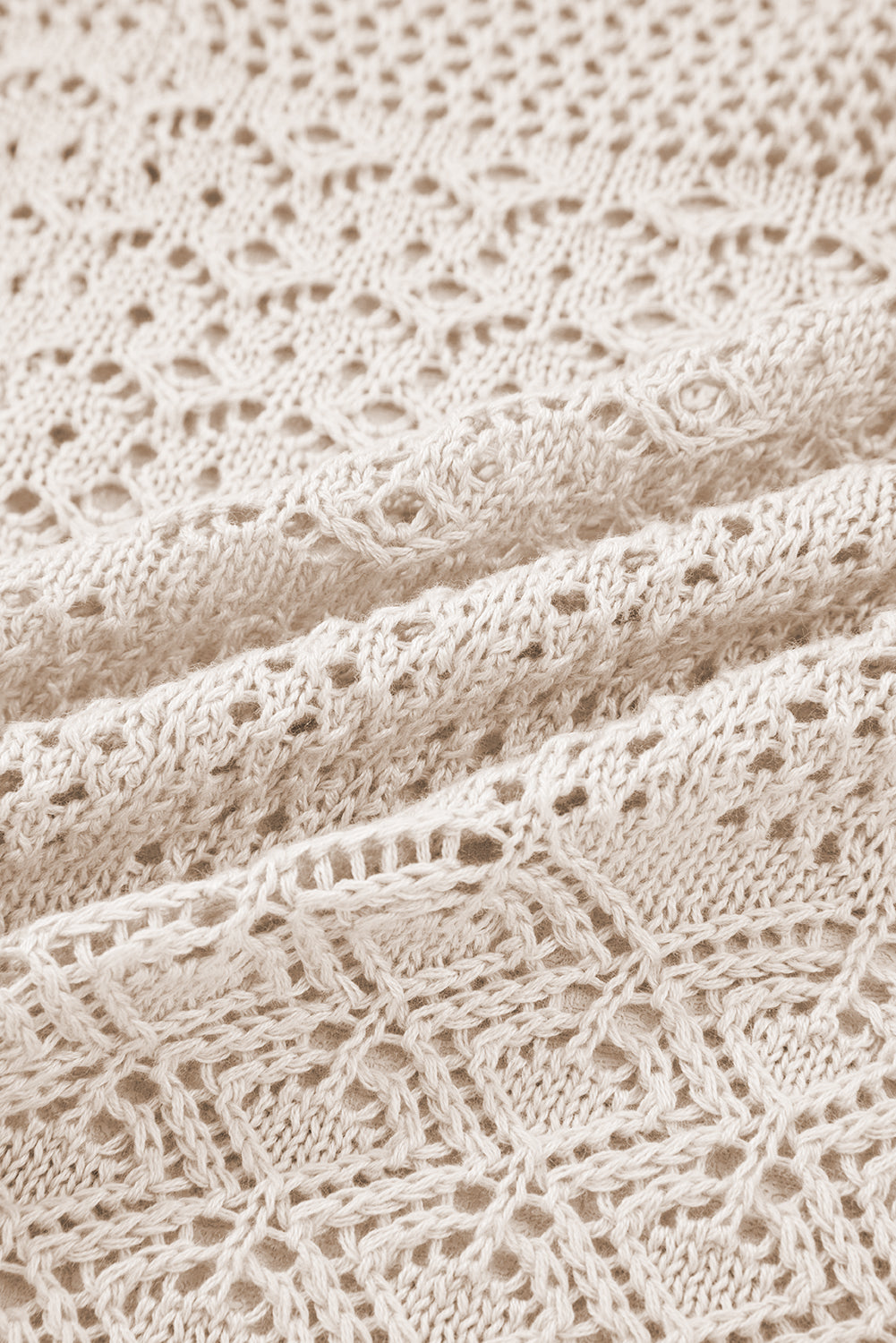 Lapis Mix Pattern Hollow Knit Open Front Cardigan