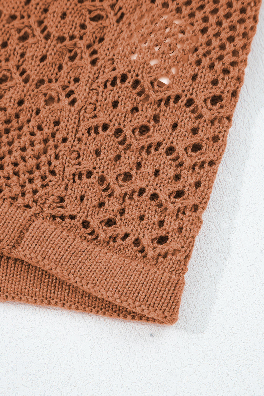 Lapis Mix Pattern Hollow Knit Open Front Cardigan