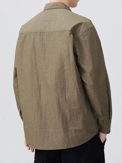 Men's Plus Size Button Up Long Sleeve Shirt - FamilyClothes