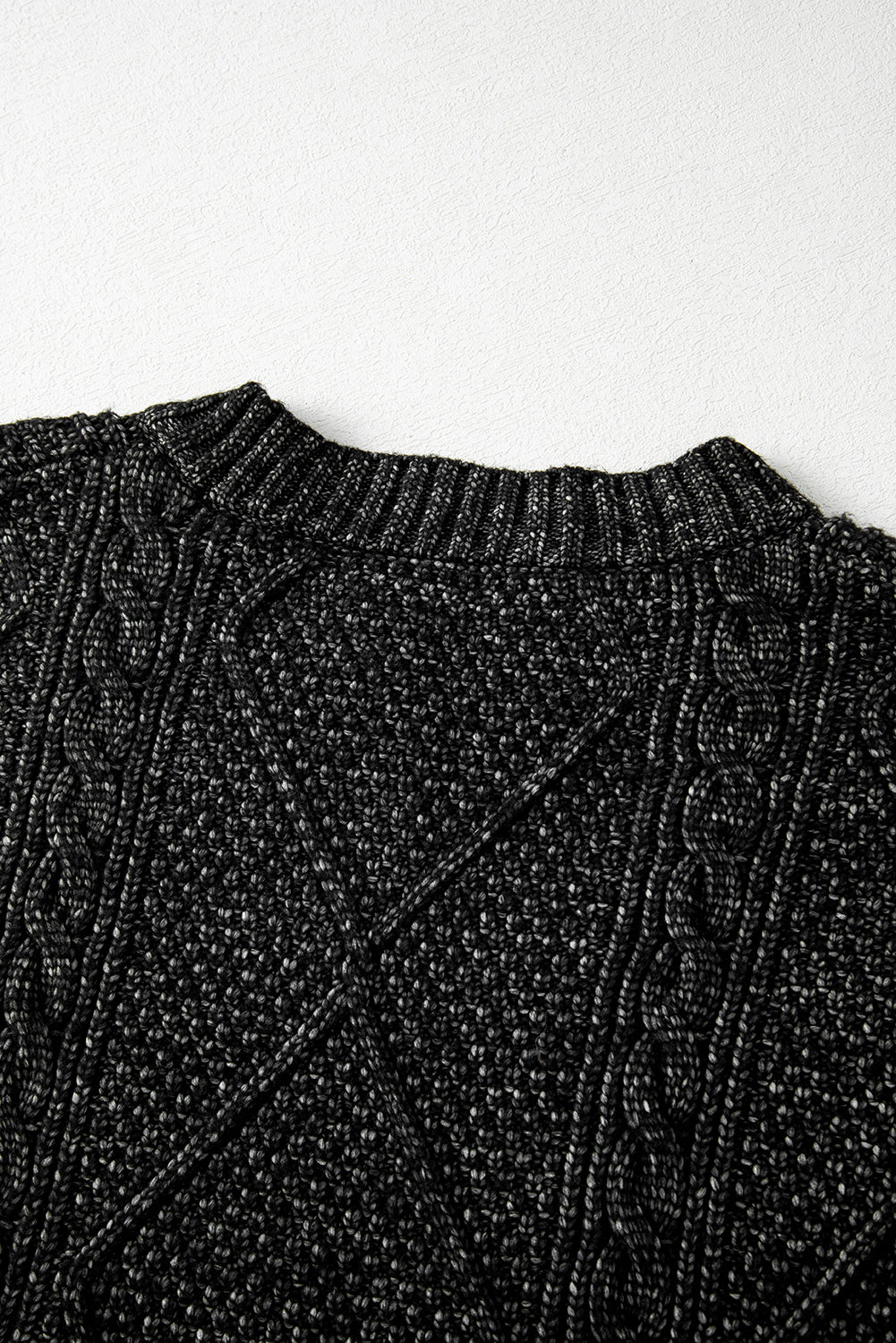 Coffee Twist Cable Knit Drop Shoulder Loose Fit Sweater Dress Shewin