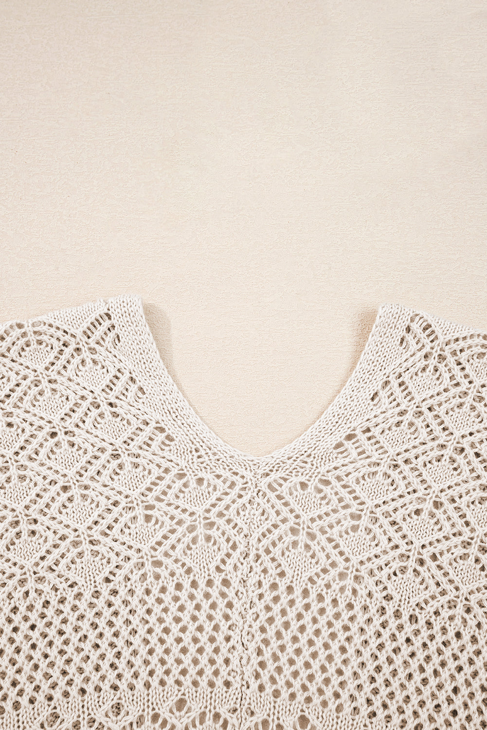 Lapis Mix Pattern Hollow Knit Open Front Cardigan