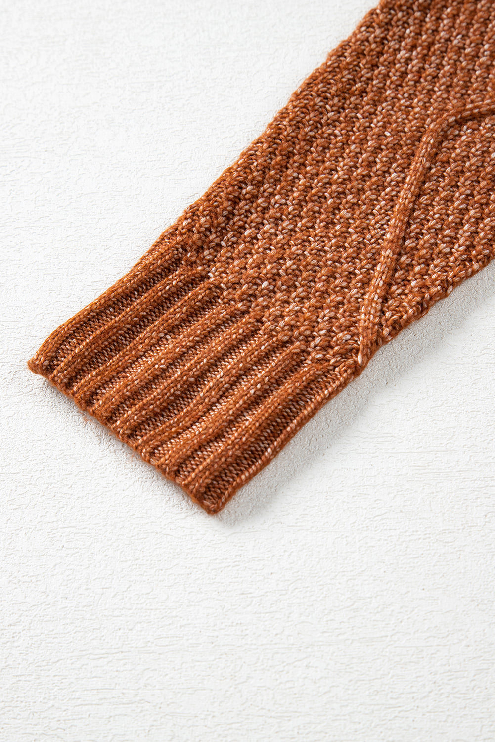 Coffee Twist Cable Knit Drop Shoulder Loose Fit Sweater Dress Shewin