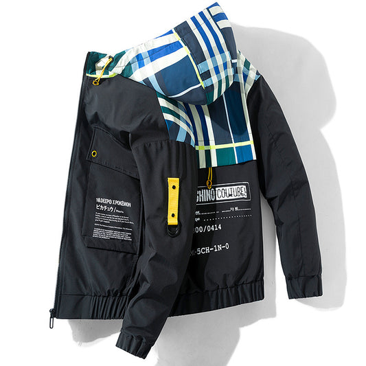 Autumn Hooded Cargo Jacket Men - 2020 New Loose Plus Size Color Matching Coat - FamilyClothes