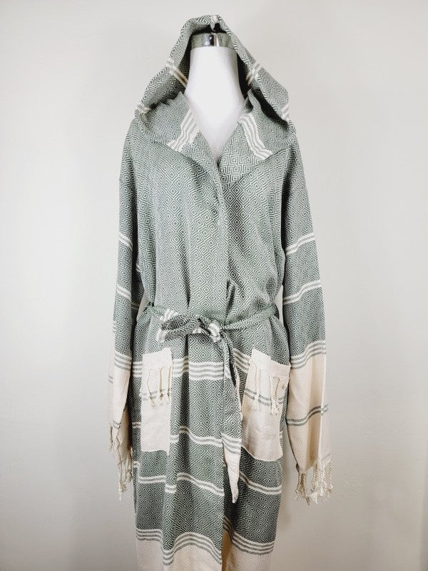 Unisex Beach Spa Robe with Pockets - Dark Color - FamilyClothes