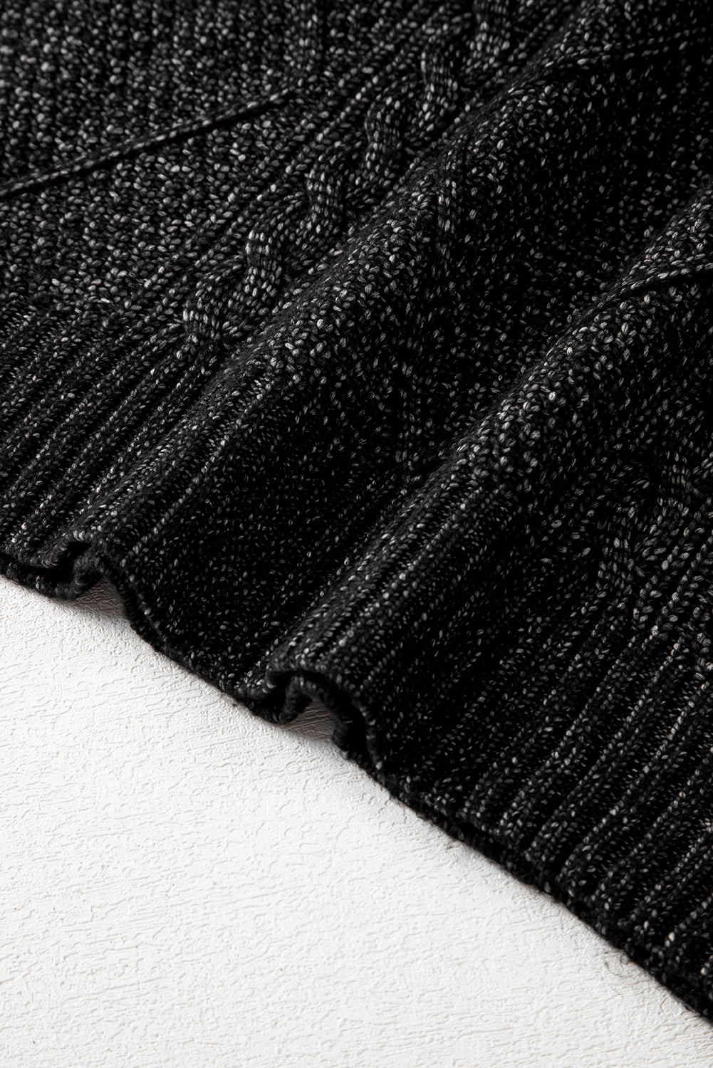 Coffee Twist Cable Knit Drop Shoulder Loose Fit Sweater Dress Shewin