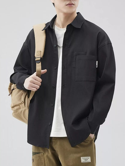 Men's Plus Size Button Down Long Sleeve Shirt - FamilyClothes