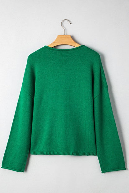Evatyn Knit Drop Shoulder Sweater - FamilyClothes