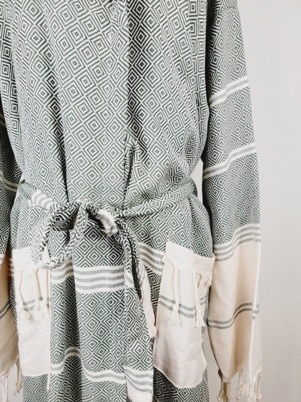 Unisex Beach Spa Robe with Pockets - Dark Color - FamilyClothes