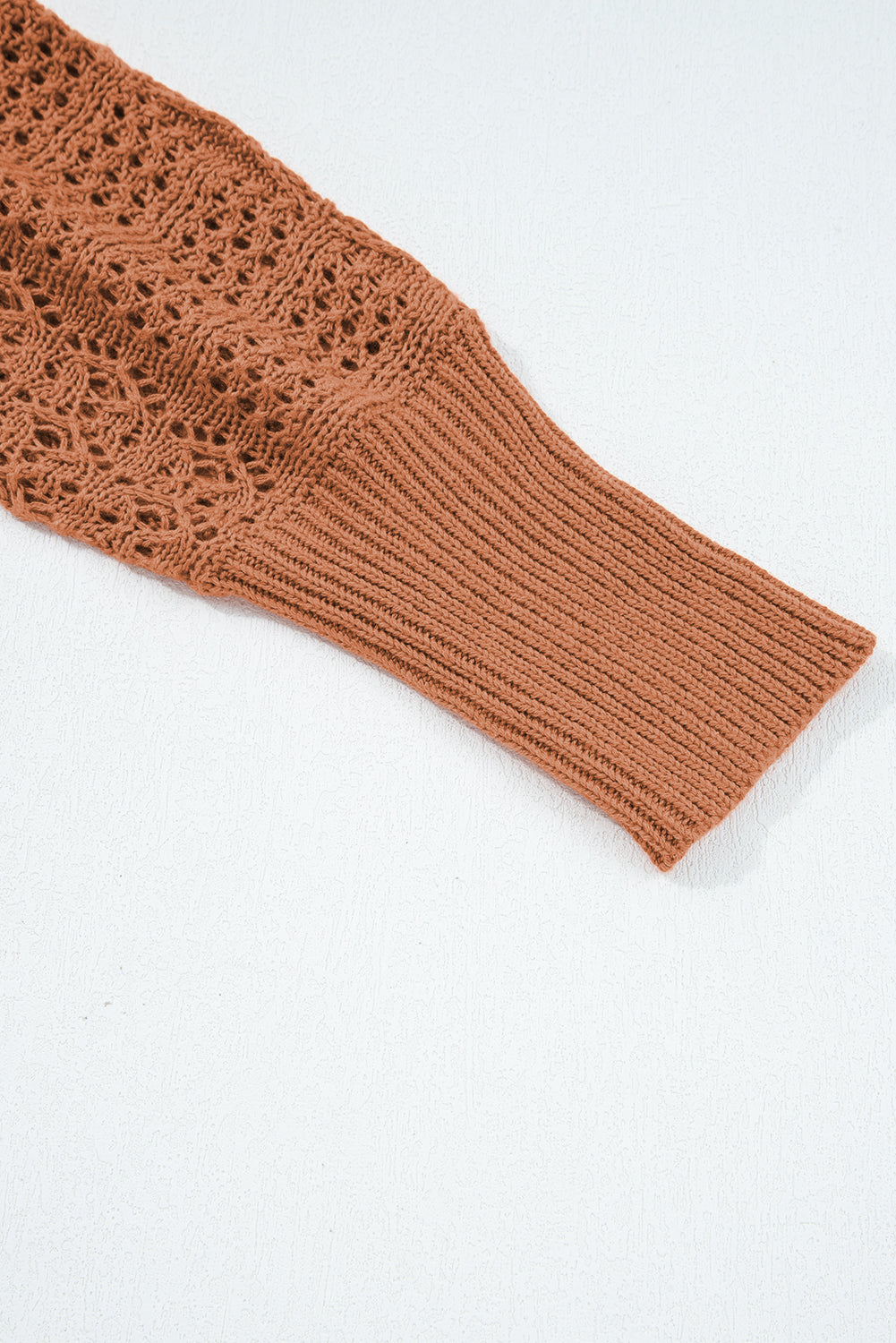 Lapis Mix Pattern Hollow Knit Open Front Cardigan