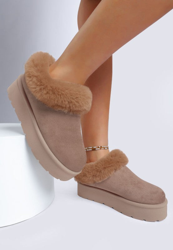 Aniso Faux Fur Slip On Snow Boots - FamilyClothes