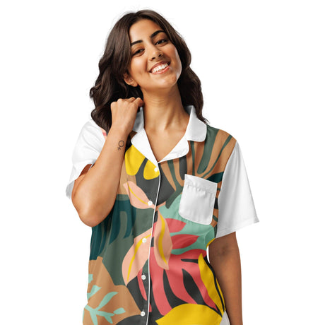 All - over print women’s short sleeve pajama top - FamilyClothes