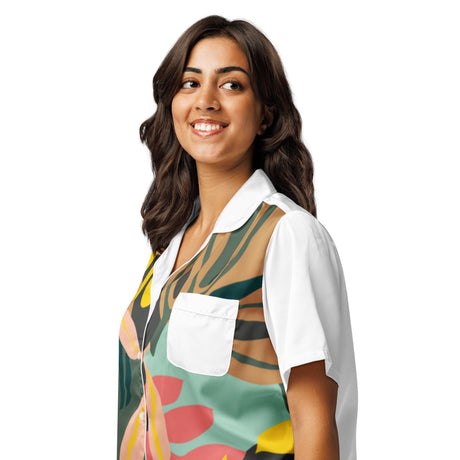All - over print women’s short sleeve pajama top - FamilyClothes