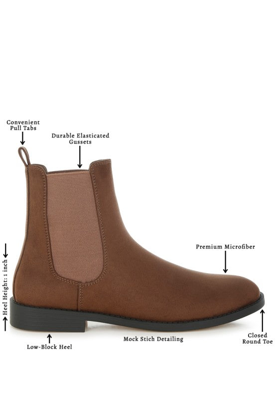 Ayasa Low Block Heel Chelsea Boots - FamilyClothes