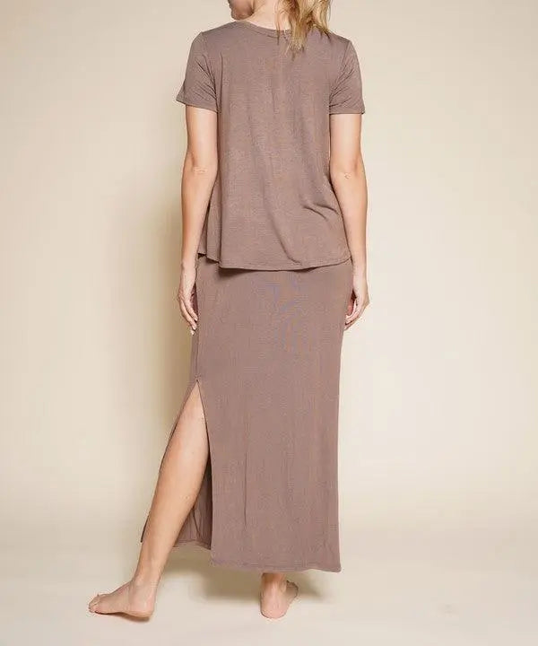 BAMBOO CASUAL LONG SKIRT WITH POCKETS - FamilyClothes