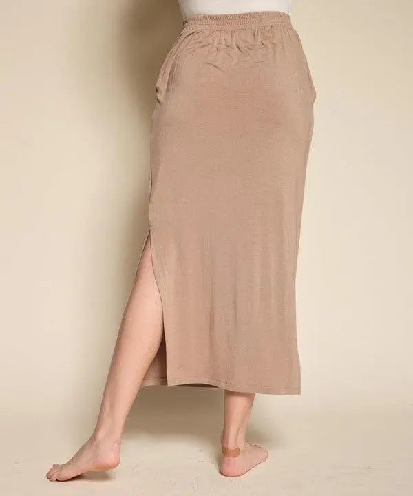 BAMBOO CASUAL LONG SKIRT WITH POCKETS - FamilyClothes