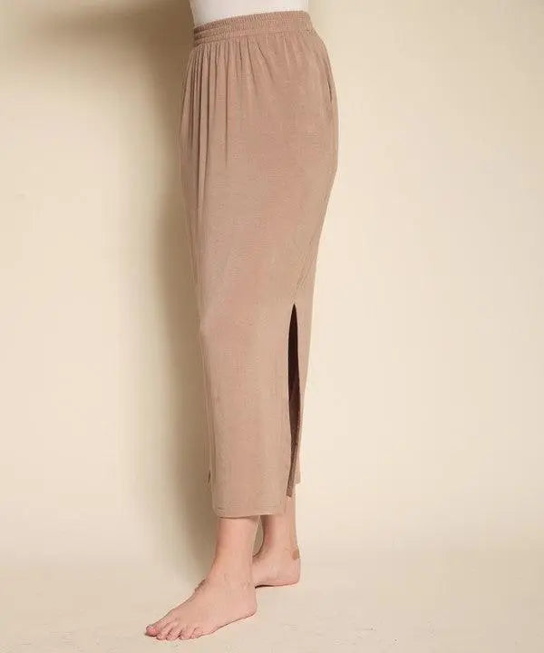 BAMBOO CASUAL LONG SKIRT WITH POCKETS - FamilyClothes