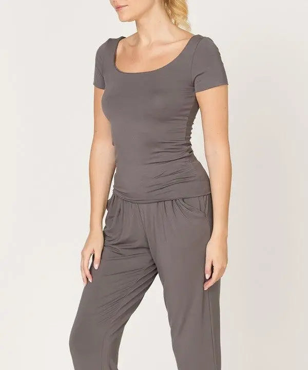 BAMBOO DOUBLE LAYERED CAP SLV TOP - FamilyClothes
