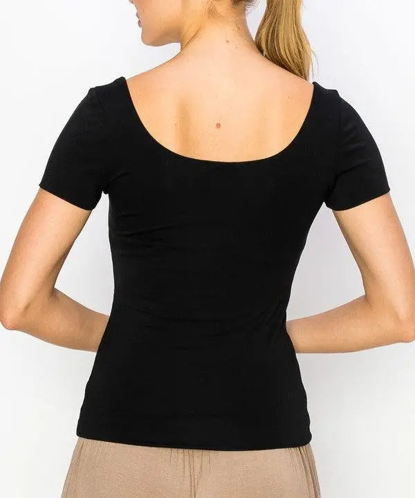 BAMBOO DOUBLE LAYERED CAP SLV TOP - FamilyClothes