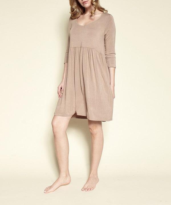 Bamboo loose fit babydoll dress - FamilyClothes