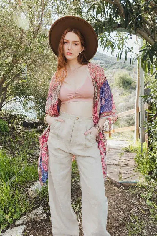 Bohemian Burnout Velvet Kimono - FamilyClothes