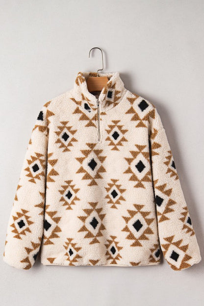 Elizy Quarter Zip Collar Sweatshirt - FamilyClothes