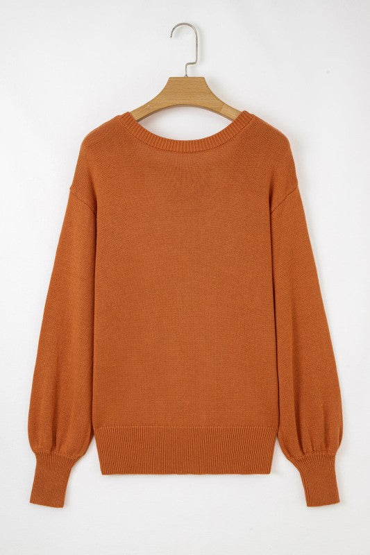 Abigail Trim Drop Shoulder Sweater - FamilyClothes