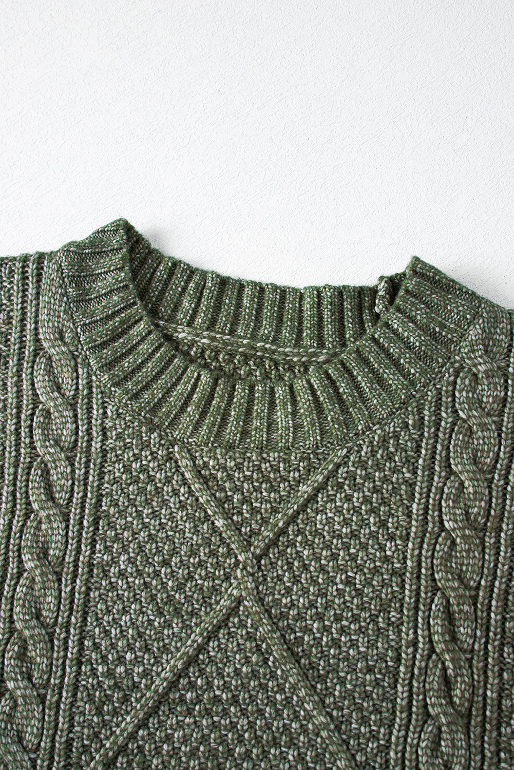 Coffee Twist Cable Knit Drop Shoulder Loose Fit Sweater Dress FamilyClothes