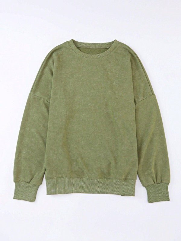 Cotton Acid Mineral Drop Shoulder Relax Sweatshirt - FamilyClothes